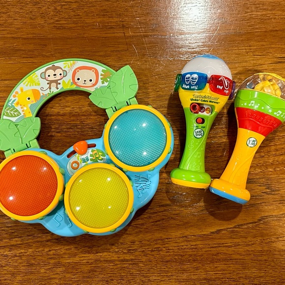 Leap Frog Toys Euc Baby Musical Toy Bundle Leap Frog Learn Shake Maracas Bright Starts Drum